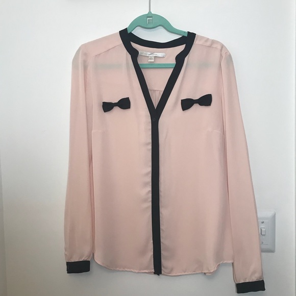 LC Lauren Conrad Tops - LC Lauren Conrad | blush color blouse with bows L